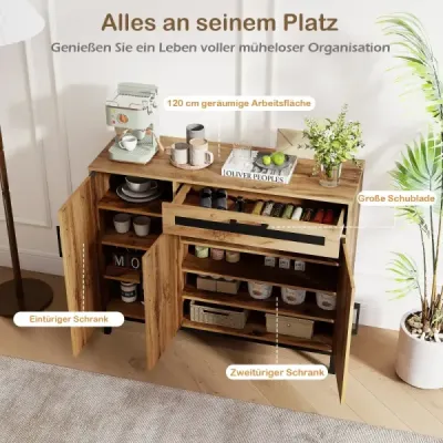 120 cm bufetová skriňa Sideboard Prístavná skriňa Drevo veľká vidiecka chalupa Úložná skriňa Príroda