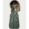 Ľahká dámska vesta so zlatým zipsom MODA8586 khaki