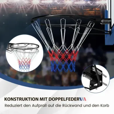 Ø45cm vnútorný basketbalový kôš s krúžkom a sieťou Mini basketbalový kôš na montáž na stenu čierny