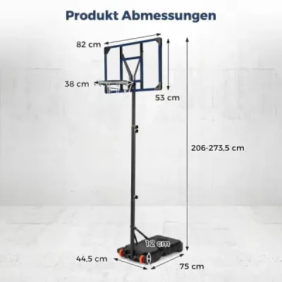 Výškovo nastaviteľný basketbalový stojan Vonkajší basketbalový kôš s kolieskami a stojanom Basketbalové ihrisko