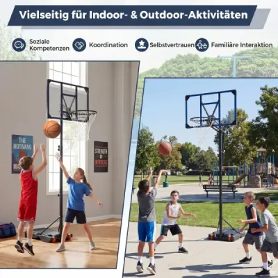 Výškovo nastaviteľný basketbalový stojan Vonkajší basketbalový kôš s kolieskami a stojanom Basketbalové ihrisko