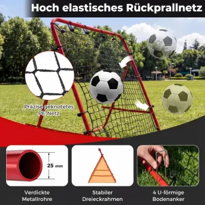 Rebounder pre futbal s 5 nastaviteľnými uhlami Skladacie rebound sieť Futbalová sieť 100 x 100 cm