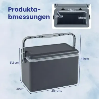 Prenosná chladiaca box s tvrdou škrupinou 12 l izolovaná chladiaca box s pohodlným uchom, nepretekajúca chladiaca box tmavošedá