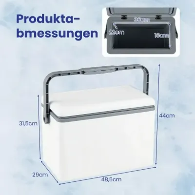 Prenosná chladiaca box s tvrdou škrupinou 12 l izolovaná chladiaca box s pohodlným uchom, nepretekajúca mraznička, biela