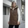 Tenká dámska vesta  s kontrastným lemovaním chocolate MODA8585BIG