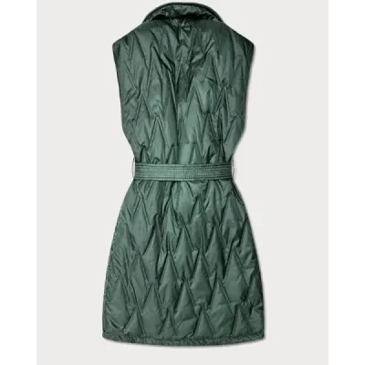 Dámska prešívaná vesta s opaskom MODA8603 khaki
