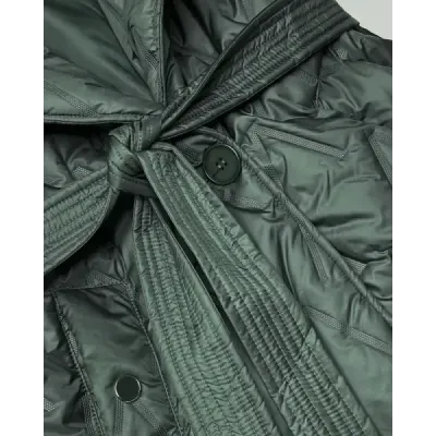 Dámska prešívaná vesta s opaskom MODA8603 khaki