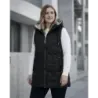Tenká dámska vesta  s kontrastným lemovaním čierna MODA8585BIG