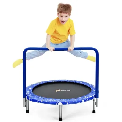 Detská trampolína mini trampolína skladacia trampolína pre batoľatá modrá + čierna