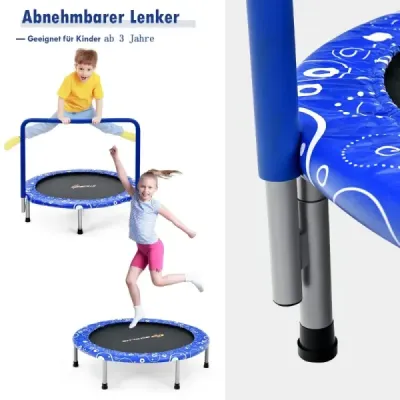Detská trampolína mini trampolína skladacia trampolína pre batoľatá modrá + čierna