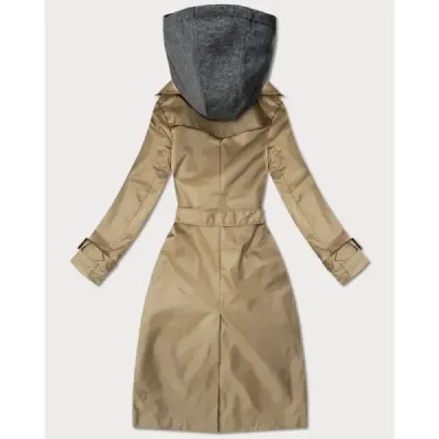 Dámsky trench kabát MODA2252 tmavobéžový