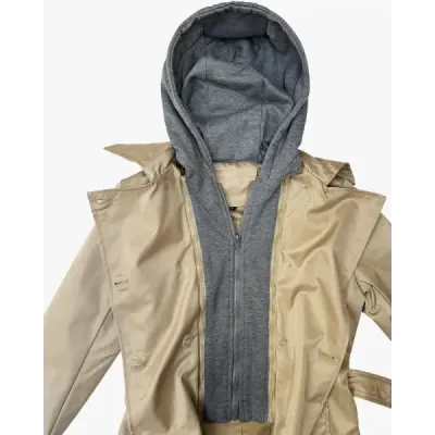 Dámsky trench kabát MODA2252 tmavobéžový