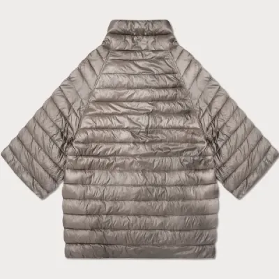 Oboustranná dámska bunda vo veľkej veľkosti s 3/4 rukávmi Minority kakao/leopard MODA6308BIG