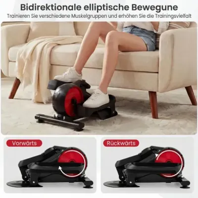 Eliptický trenažér s nastaviteľným magnetickým odporom a tichým LCD displejom, čierny