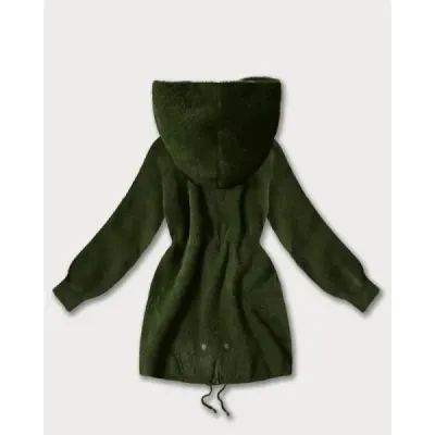 Vlnená dámska bunda typu alpaka MODA017 army