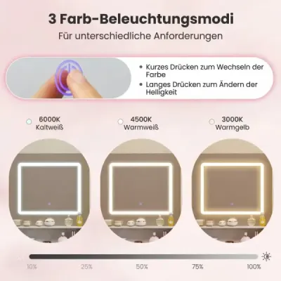 Toaletný stolík so zrkadlom a osvetlením Sada toaletného stolíka s taburetkou a zásuvkami Biela