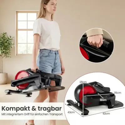Eliptický trenažér s nastaviteľným magnetickým odporom a tichým LCD displejom, čierny