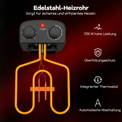 Fritéza 1700 W, elektrická fritéza 5 l, fritéza s 1 veľkým a 2 malými košíkmi, čierna