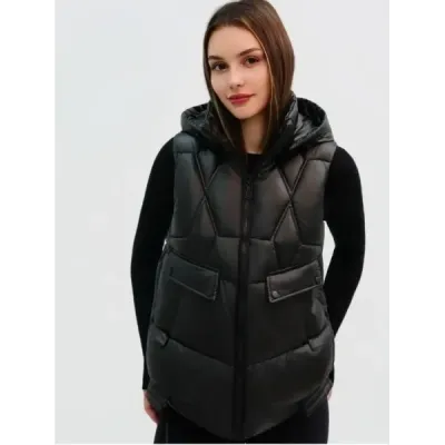 Dámska jarná vesta MODA8258 čierna