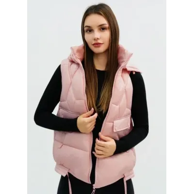 Dámska jarná vesta MODA8258 bledo ružové