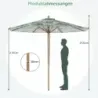 Slnečník s priemerom 270 cm, s nastavením sklonu o 30° a odvetranou špičkou, zelený