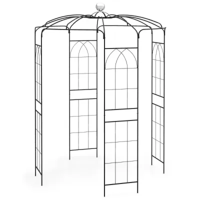 Oblúk na ruže kovový pavilón na ruže záhradný oblúk na popínavé rastliny oblúk na záhradu 206 x 206 x 286 cm čierny