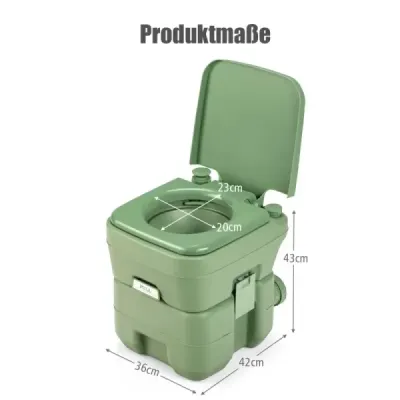 Camping WC Cestovná toaleta Mobilná toaleta WC Prenosná vonkajšia toaleta 20 L-sivá