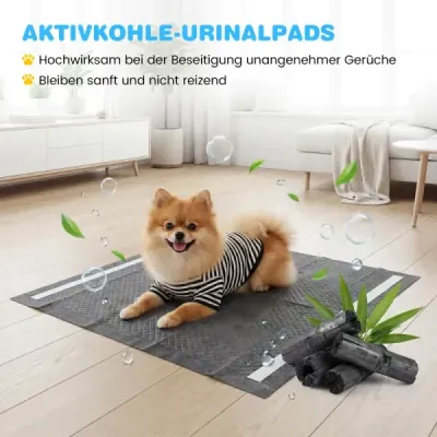 150 ks podložiek na cikanie pre šteniatka s aktívnym uhlím, 6-vrstvové, rýchloschnúce, 60 x 60 cm