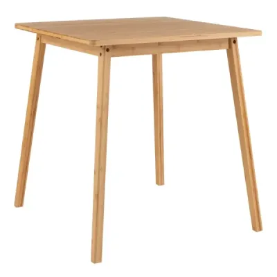Štvorcový bambusový jedálenský stôl, 70 cm, masívne drevo, pre 2-4 osoby, vhodný do malých priestorov, prírodný.