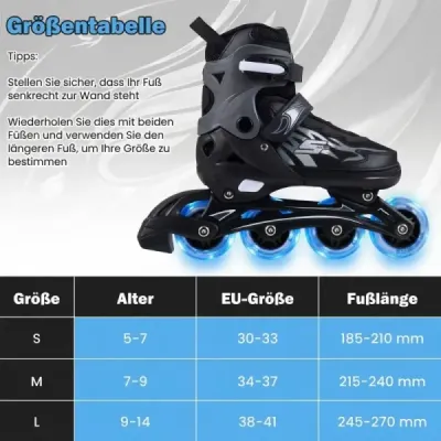 Detské inline korčule, vek 7-9 rokov, 4-smerové nastaviteľné, svietiace kolieska, na vnútorné aj vonkajšie použitie  sivé