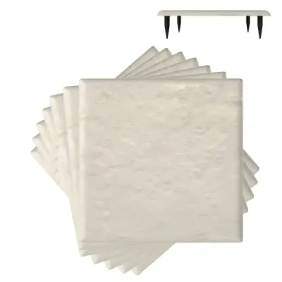 39,5 x 39,5 cm kamienky na chodníky so kolíkmi, sada 8 ks, vyrobené v Taliansku, do záhrady, na trávnik, na dvor, biele