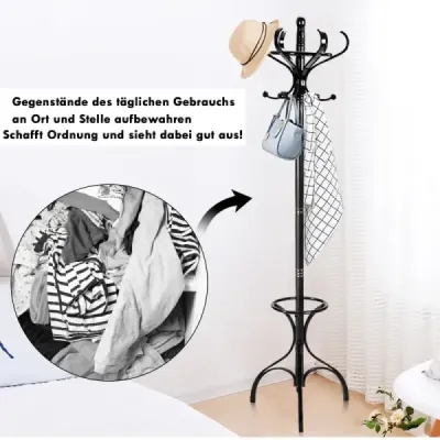 Vešiak na kabáty Vešiak na kabáty s 12 háčikmi Brown/black/natural-natural