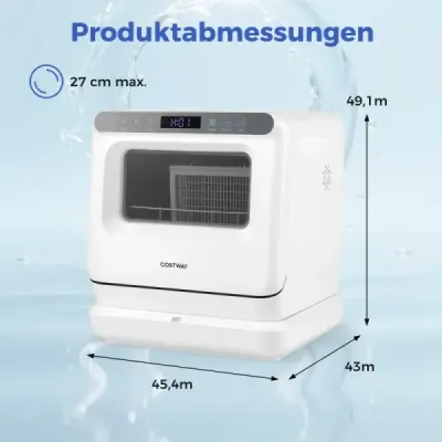Umývačka riadu na kuchynskú linku s nádržou na vodu 8,25 l, 6 programov, biela