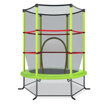 Záhradná trampolína Ø165 cm s ochrannou sieťou, nosnosť trampolíny do 135 kg, zelená