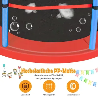 Záhradná trampolína Ø165 cm s ochrannou sieťou, nosnosť trampolíny do 135 kg, modrá