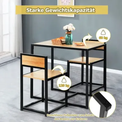 3 ks stolová skupina jedálenská skupina barový stôl sada kuchynský stôl jedálenský stôl + 2 stoličky príroda
