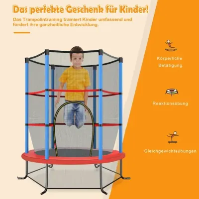 Záhradná trampolína Ø165 cm s ochrannou sieťou, nosnosť trampolíny do 135 kg, modrá