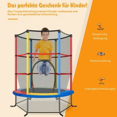 Záhradná trampolína Ø165 cm s ochrannou sieťou, nosnosť trampolíny do 135 kg, farebná