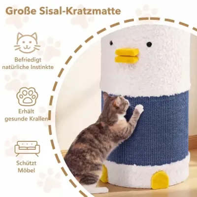 Dvojposchodový domček pre mačky so sisalovou škrabacou podložkou, schovávačkou a krytou posteľou. Roztomilý domček na hranie.