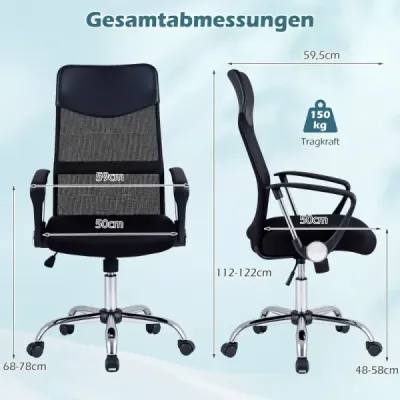 Ergonomická kancelárska stolička s hojdacou funkciou, výškovo nastaviteľná kancelárska stolička, herná stolička