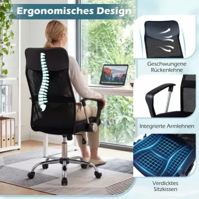 Ergonomická kancelárska stolička s hojdacou funkciou, výškovo nastaviteľná kancelárska stolička, herná stolička
