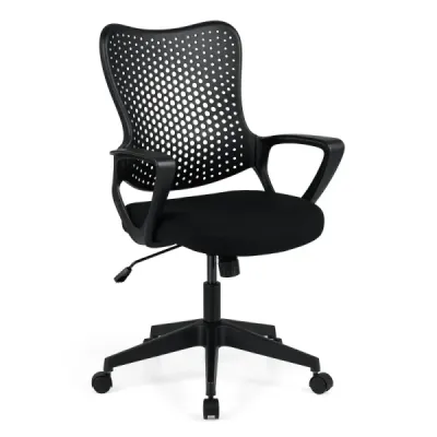 Ergonomická kancelárska stolička s priedušným operadlom zo sieťoviny, výškovo nastaviteľná otočná stolička, čierna