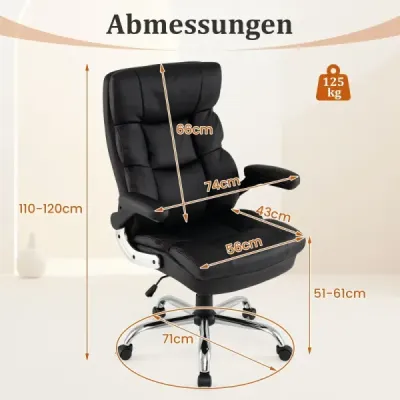 Ergonomická kancelárska stolička s výklopnými podrúčkami a hojdacou funkciou, manažérska stolička, počítačová stolička