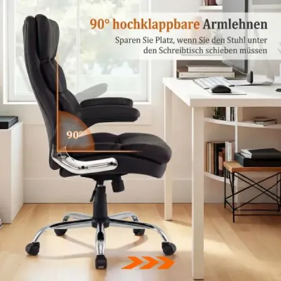Ergonomická kancelárska stolička s výklopnými podrúčkami a hojdacou funkciou, manažérska stolička, počítačová stolička