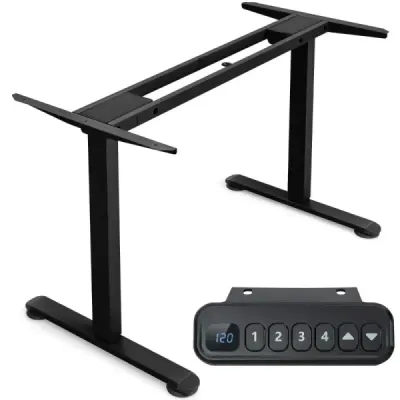 Elektrický dvojmotorový rám stola Výškovo nastaviteľný rám stola 109-151 x 59 x 70-120 cm čierny