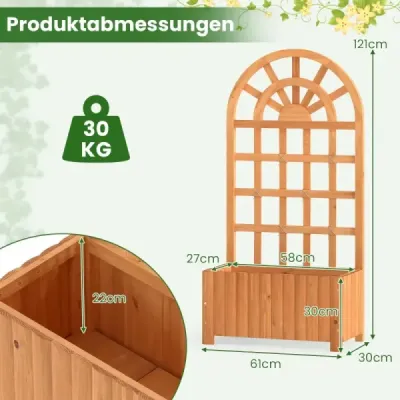 Kvetináč s mriežkou na popínavé rastliny, s krytom, odtokovými otvormi, vyvýšený záhon pre rastliny, na terasu, balkón, do záhrady