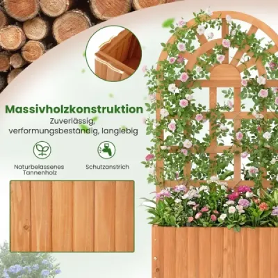 Kvetináč s mriežkou na popínavé rastliny, s krytom, odtokovými otvormi, vyvýšený záhon pre rastliny, na terasu, balkón, do záhrady