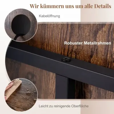 Stojan na gramofón s integrovanou nabíjacou stanicou a 4 priečkami – gramofón na vinylové platne, hnedý