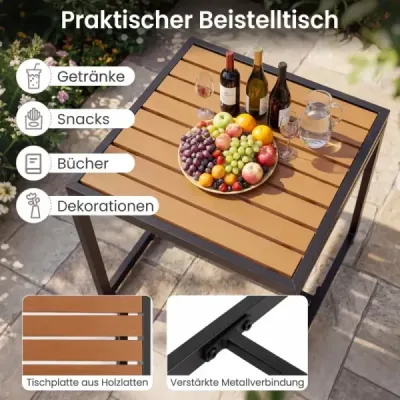 Sada balkónového nábytku s 2 stoličkami, odkladacím stolíkom a mäkkými vankúšmi – lounge set v béžovej farbe
