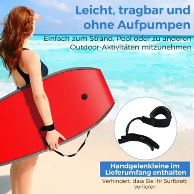 104 cm, ľahký bodyboard s jadrom z EPS, vrchnou vrstvou z XPE a spodnou vrstvou z HDPE, vhodný na pláž, do bazéna a do mora